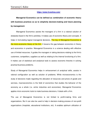 Introduction to Managerial Economics - www.it-workss.com