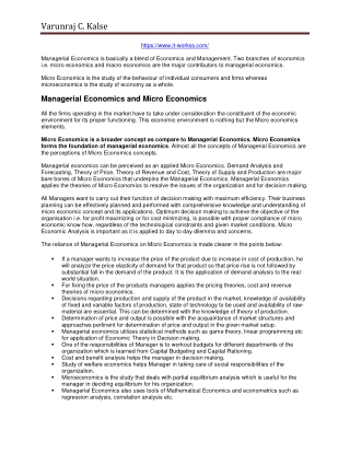 Managerial Economics and Micro Economics - www.it-workss.com