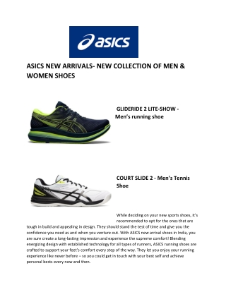 ASICS NEW ARRIVALS FOR MEN & WOMEN
