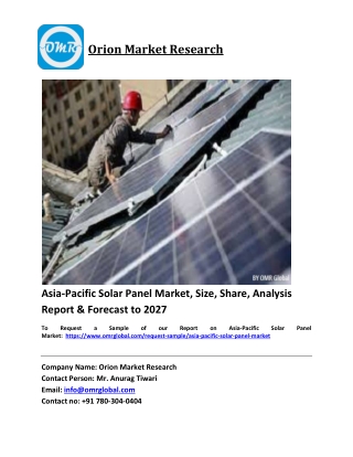 Asia-Pacific Solar Panel Market Trends, Size, Competitive Analysis and Forecast
