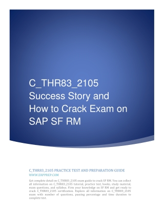 C_THR83_2105 Success Story and How to Crack Exam on SAP SF RM