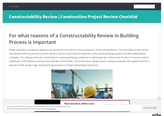 For what reasons of a Constructability Review in Building Process is Important
