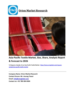 Asia-Pacific Textile Market Trends, Size, Competitive Analysis and Forecast 2020