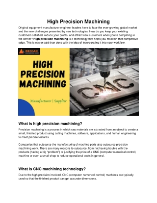 High Precision Machining