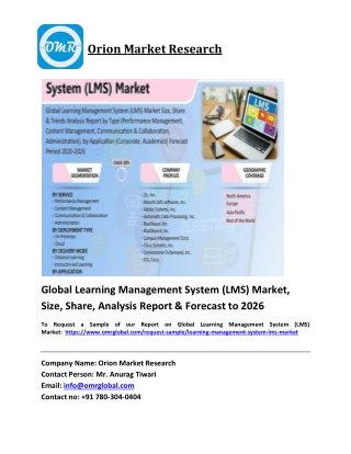 Global Learning Management System (LMS) Market Trends, Size, Competitive Analysi