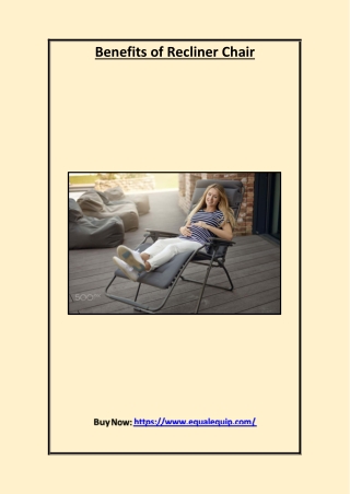 Benefits of Recliner Chair