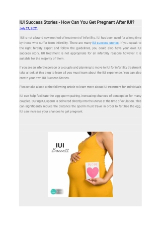 IUI Success Stories - How Can You Get Pregnant After IUI