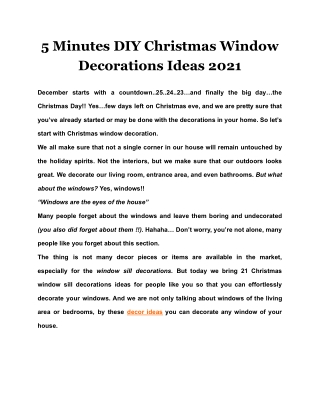 5 Minutes DIY Christmas Window Decorations Ideas 2021