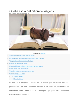 Définition de viager