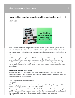 How machine learning is use for mobile app development