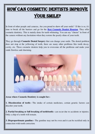 How Can Cosmetic Dentists Improve Your Smile