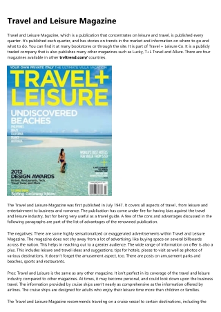 Rumored Buzz on Travel Agent Magazine