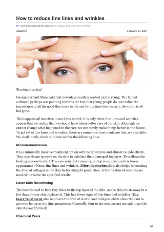 How to reduce fine lines and wrinkles?