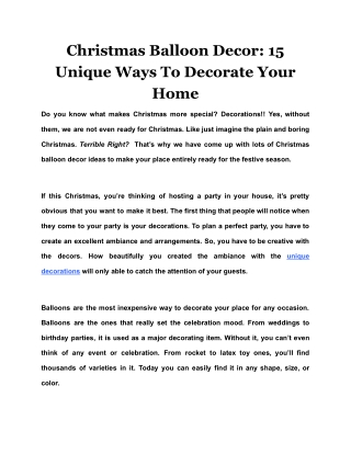 Christmas Balloon Decor 15 Unique Ways To Decorate Your Home
