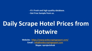 Daily Scrape Hotel Prices from Hotwire