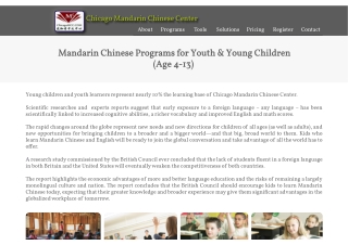 Chicago Mandarin Chinese Center - Chinese Class for Children