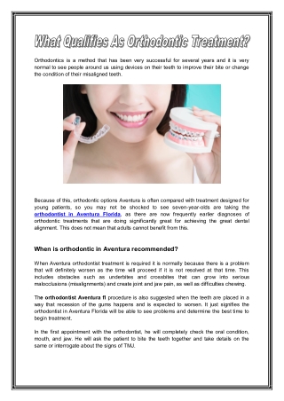 What Qualifies As Orthodontic Treatment