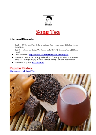 5% Off - Song Tea Delivery & Takeaway Sunnybank, QLD