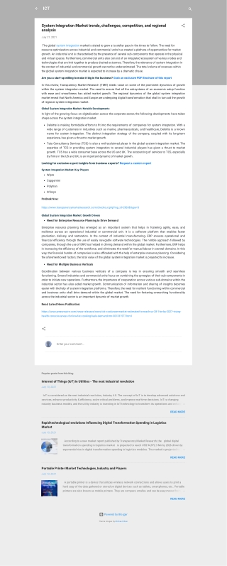 System Integration Market Trends and Research Insights by 2029