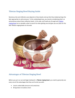 Tibetan Singing Bowl Buying Guide