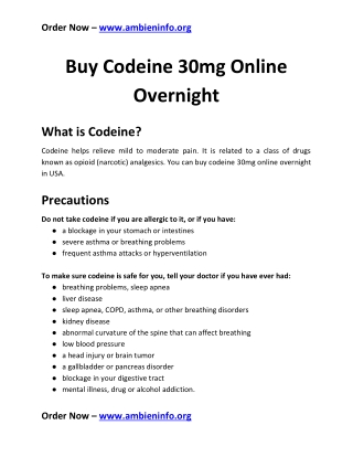 Buy Codeine 30mg  Online Overnight In USA