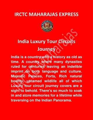 Enjoy Your Luxury Train Journeys In India With The Maharajas' Express