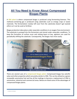 How Compressed Biogas Plant Is A New Renewable Source?