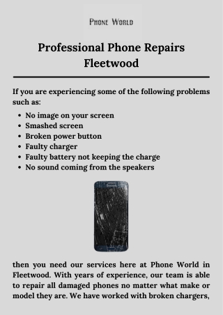 Professional Phone Repairs Fleetwood