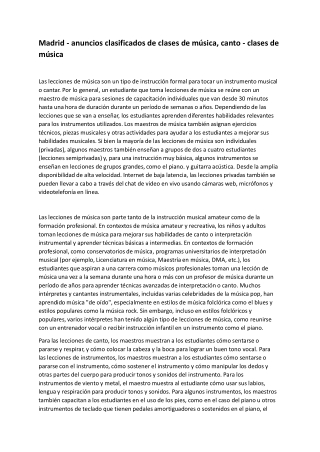 Madrid clases de música, canto - clases de música