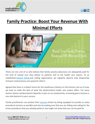 Family Practice: Boost Your Revenue With Minimal Efforts