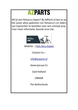 Fietsaccu kopen  Azparts.nl