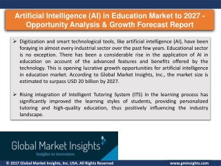 Artificial Intelligence (AI) in Education Market Growth Drive to 2027