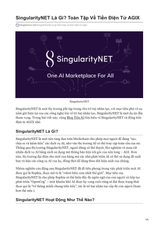 SingularityNET Là Gì? Toàn Tập Về Tiền Điện Tử AGIX