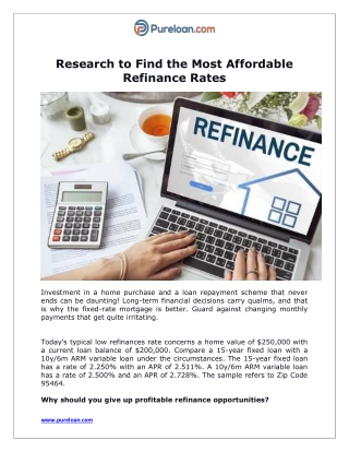 Research-Find-Most-Affordable-Refinance-Rates-Pureloan