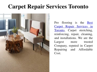 Carpet Repair Services Toronto