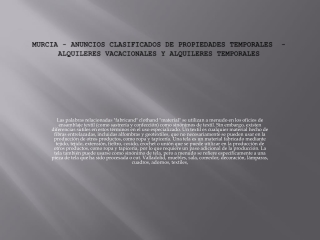 Murcia - anuncios clasificados de propiedades temporales  - alquileres vacacion