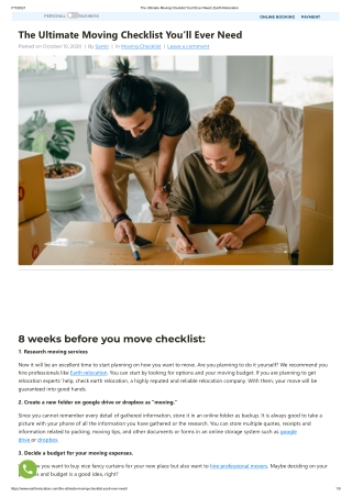 The Ultimate Moving Checklist You’ll Ever Need _ Earth Relocation