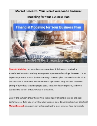 Market Research Your Secret Weapon to Financial Modeling for Your Business Plan