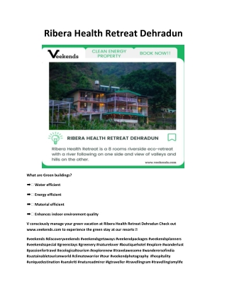 Ribera Health Retreat Dehradun