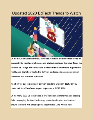 Updated 2020 EdTech Trends to Watch