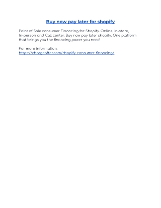 Shopify Point of Sale Consumer Financing platform