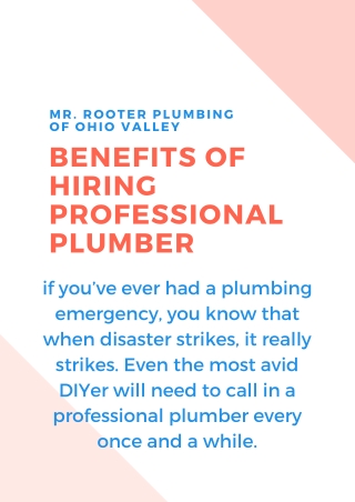 Benefits of hiring professional plumber