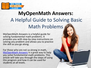 MyOpenMath Answers: A Helpful Guide to Solving Basic Math Problems