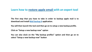 Restore Apple Emails