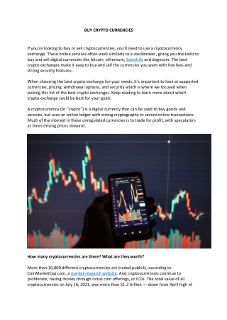 BUY CRYPTO CURRENCIES
