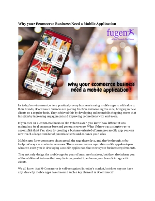 why your ecomeerce business need a mobile application_