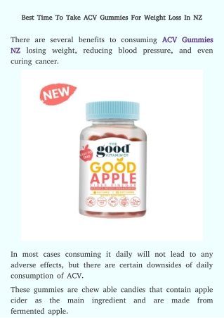 Health Benefits Of ACV Gummies