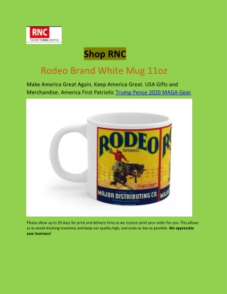 Rodeo Brand White Mug 11oz