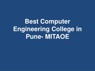 Best Computer Engineering College in Pune- MITAOE