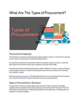 What Are The Types of Procurement?